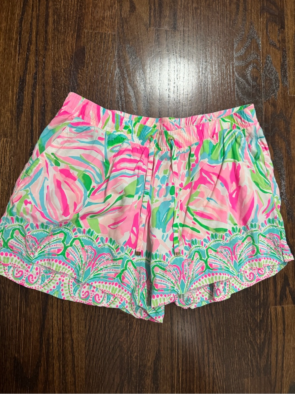 Lilly Pulitzer Pink, Green & Blue High-Waist Printed Shorts